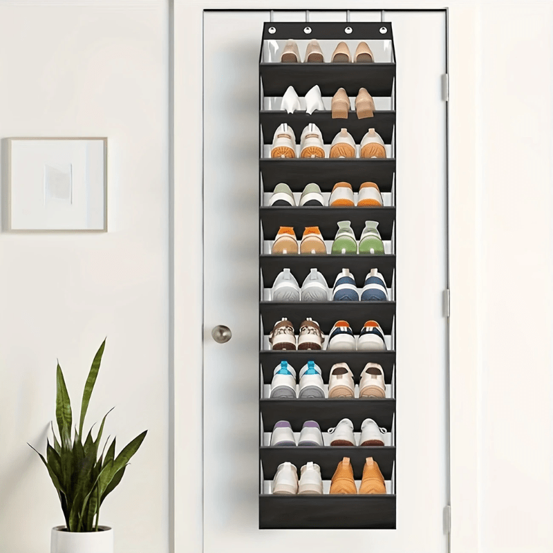 10-Tier Over-the-Door Foldable Shoe Organizer - mymaison
