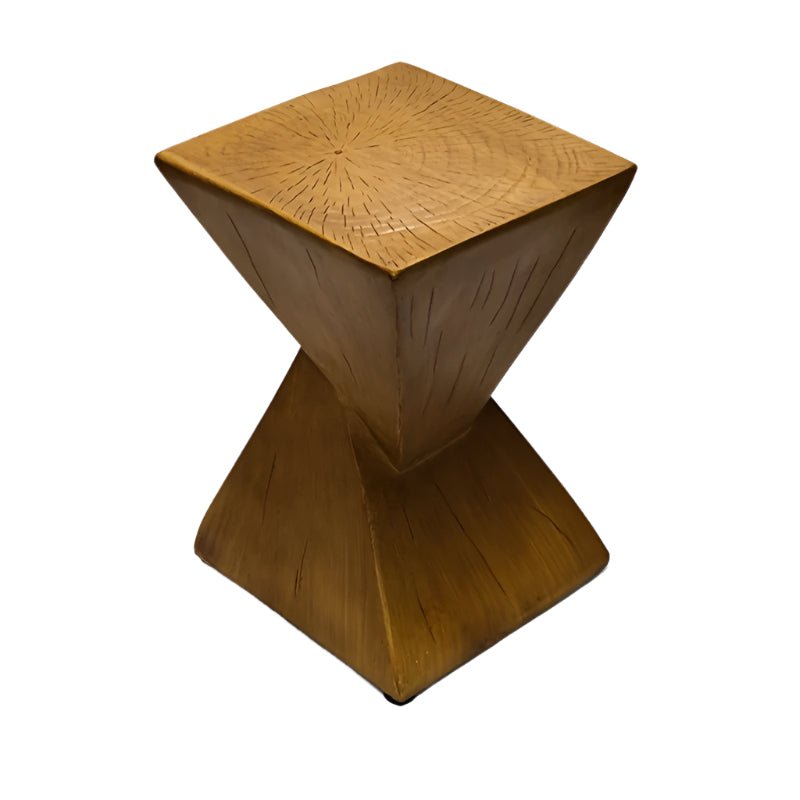 Concrete Side Table Faux Marble Pedestal Stand - mymaison