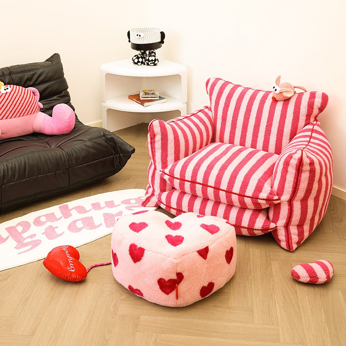 Polka Heart Pink Love Stool - mymaison