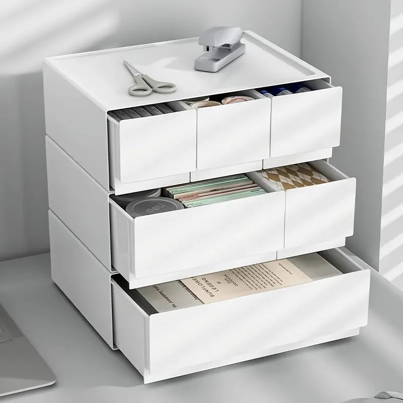 Stackable Bedroom Bedside Drawer Organizer - White (1pc) - mymaison