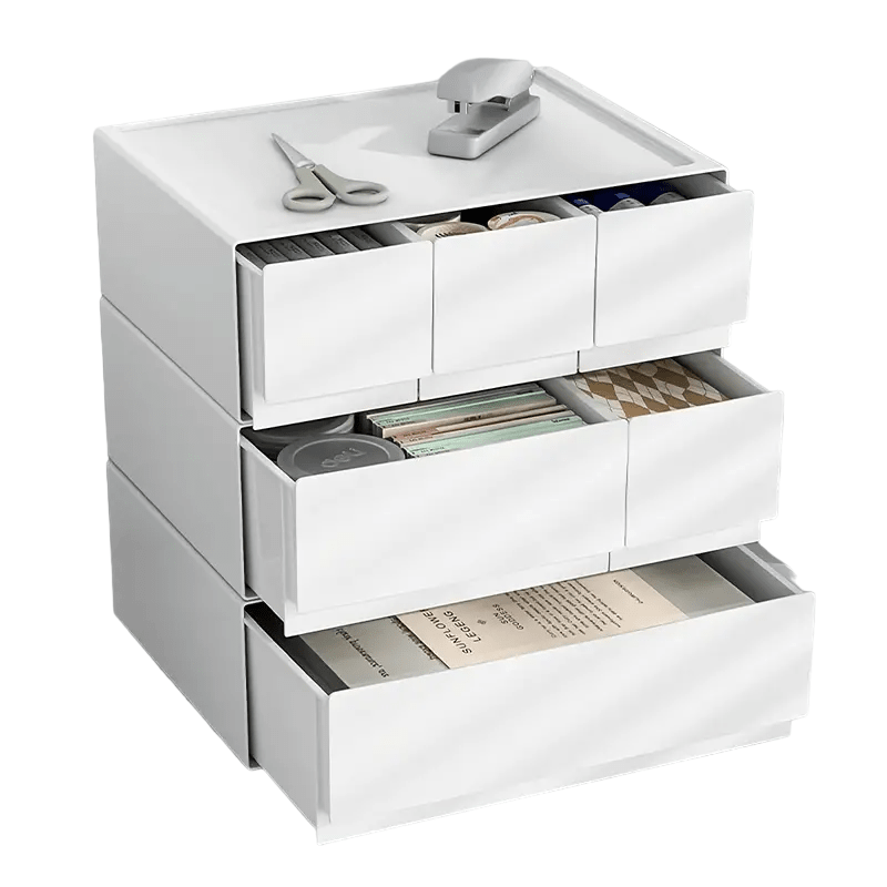 Stackable Bedroom Bedside Drawer Organizer - White (1pc) - mymaison