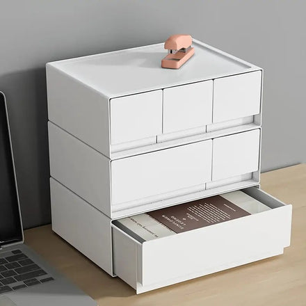 Stackable Bedroom Bedside Drawer Organizer - White (1pc) - mymaison