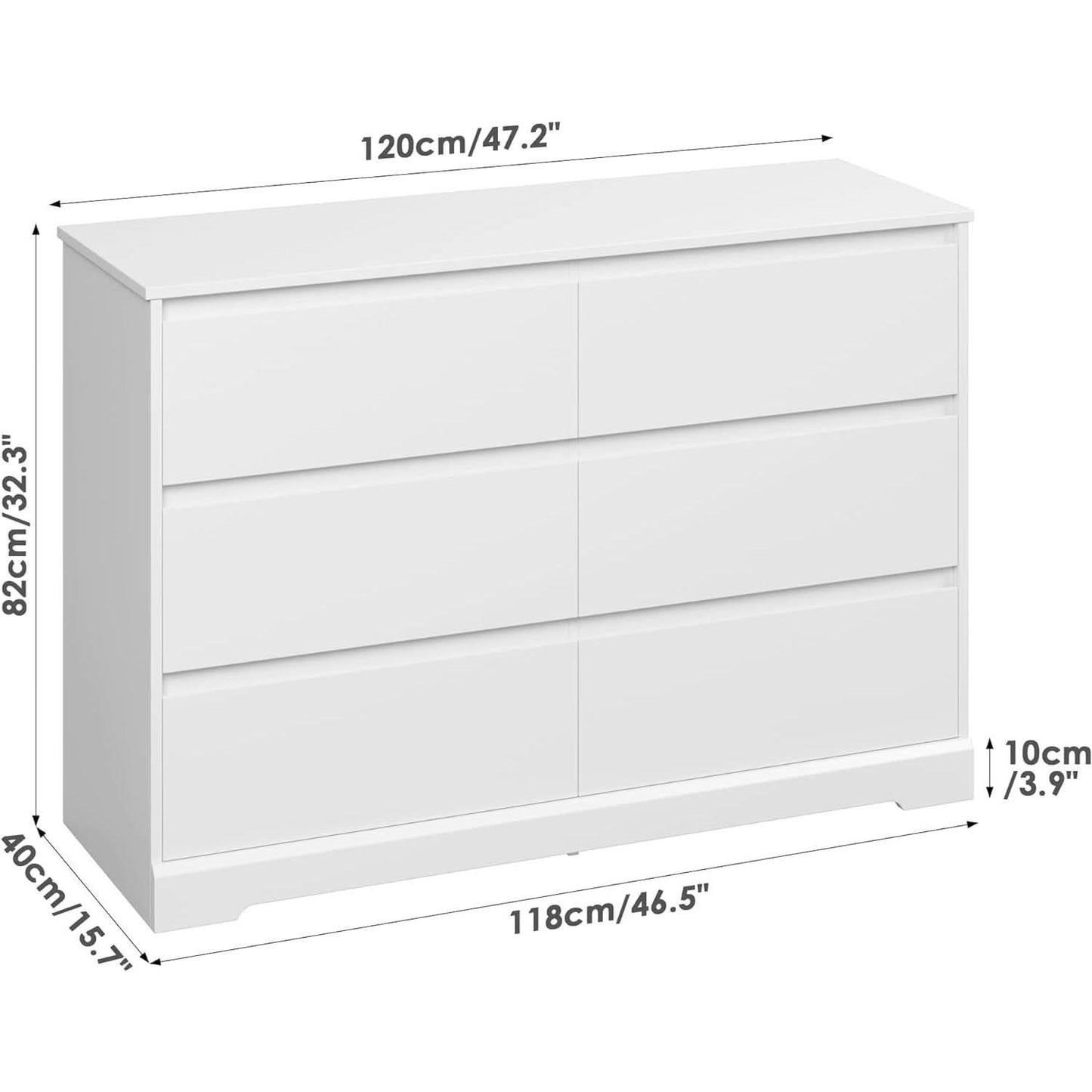 White Six Drawer Dresser For Bedroom Storage Solutions - mymaison