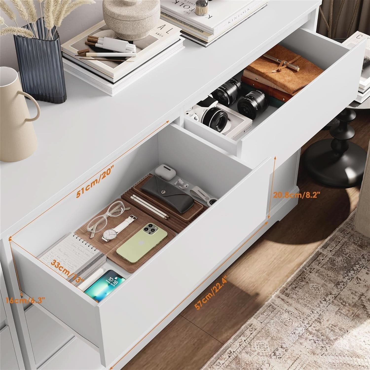 White Six Drawer Dresser For Bedroom Storage Solutions - mymaison