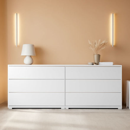 White Six Drawer Dresser For Bedroom Storage Solutions - mymaison